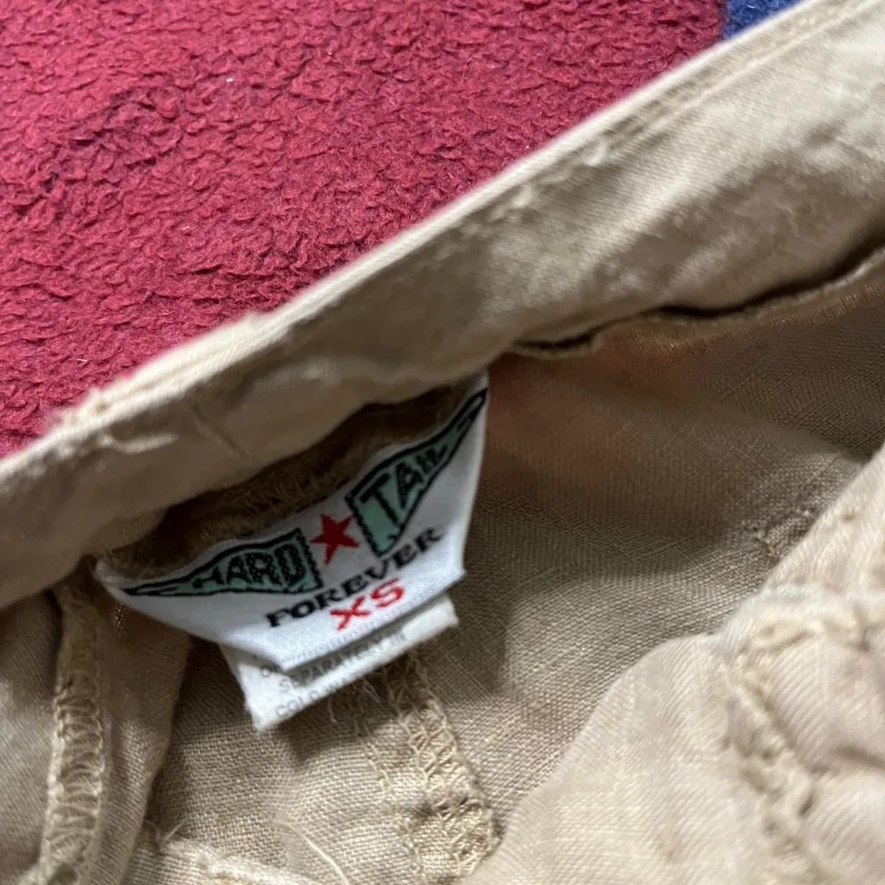 Y2k Hard tail beige cargo shorts khaki baggy grunge utility slim fit fishing Tan Size XS - Image 2