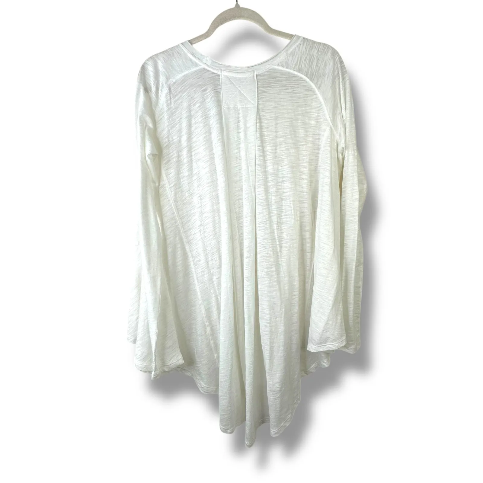 Free People We The Free Aria Trapeze White Boho Drapey Asymmetric Crewneck Top - Image 8