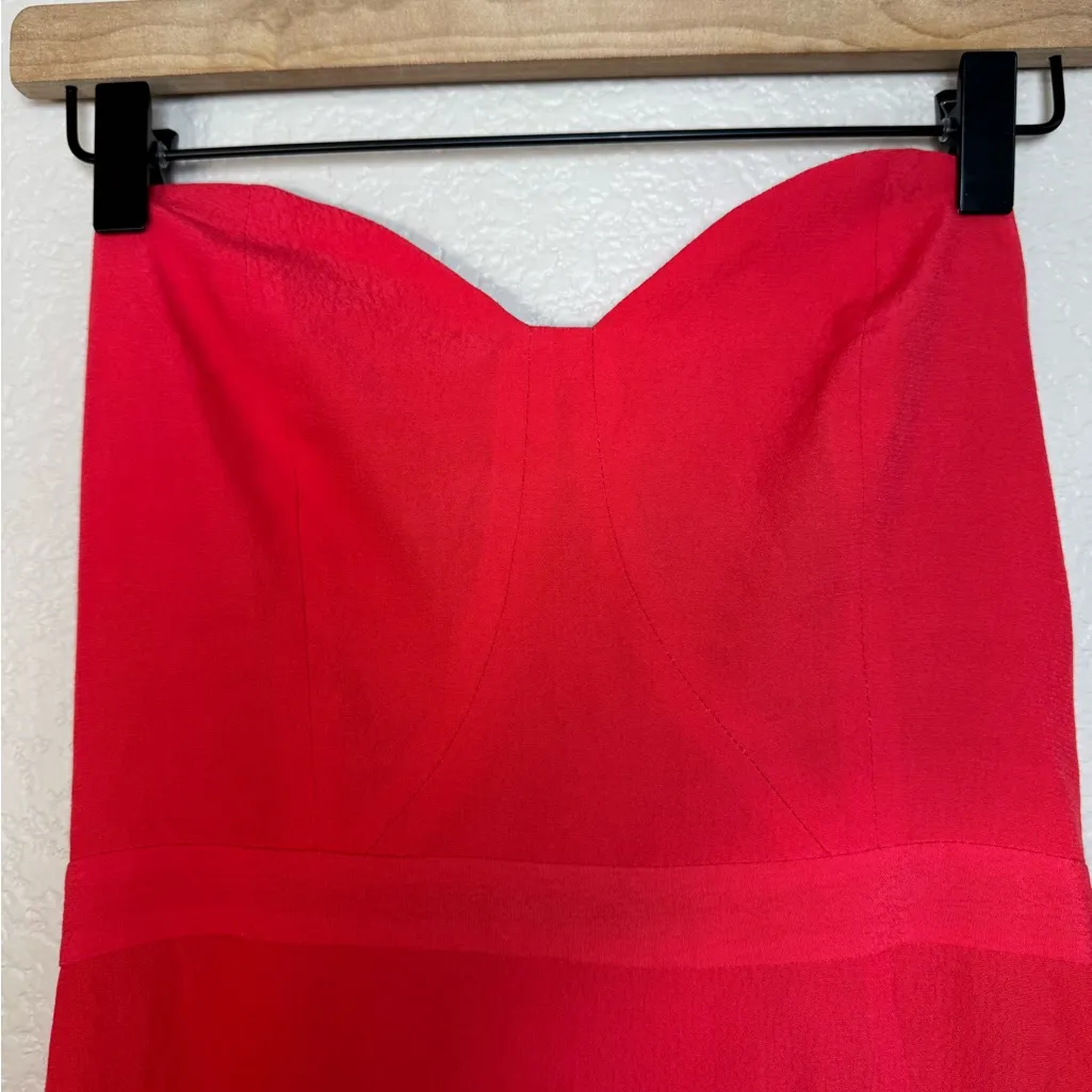 NBD Red Strapless Maxi Gown Dress with Slit size Medium Revolve $258 - Image 9