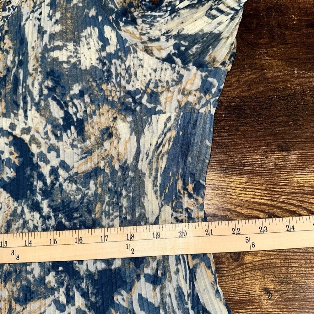 Maggie Barnes Top Womens 2X Blue Watercolor Catherine's Pleated Studded Tunic - Image 9