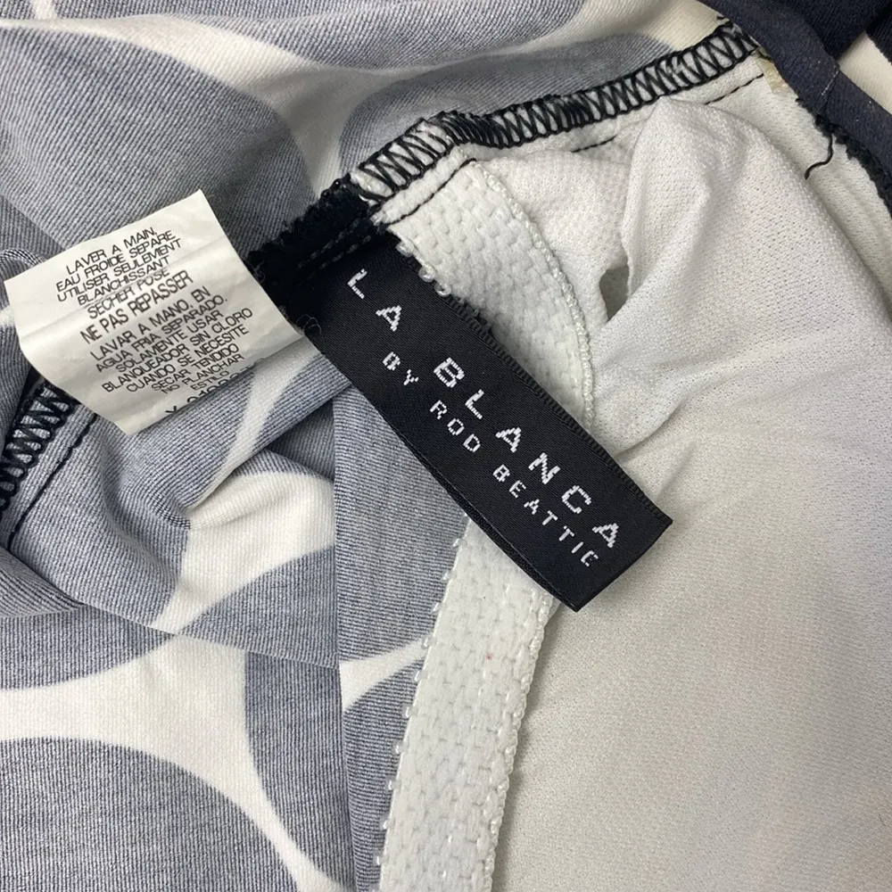 La Blanca Black & White Polka Dot Print Tankini Swim Bathing Suit Top 8 - Image 4