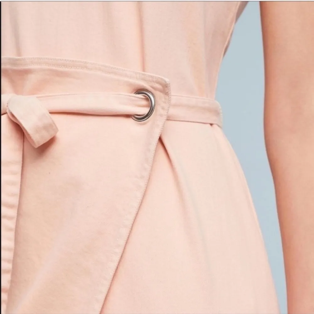 NWOT Anthropologie Holding Horses Regatta Wrap Dress Twill Denim Pink Size 12 - Image 2