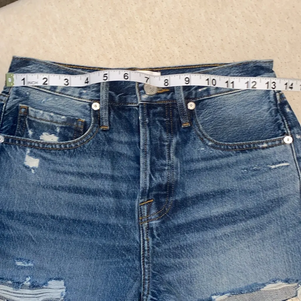 Frame Blue High Rise Distressed Denim Cutoff Shorts Women’s Size 23 Festival - Image 8