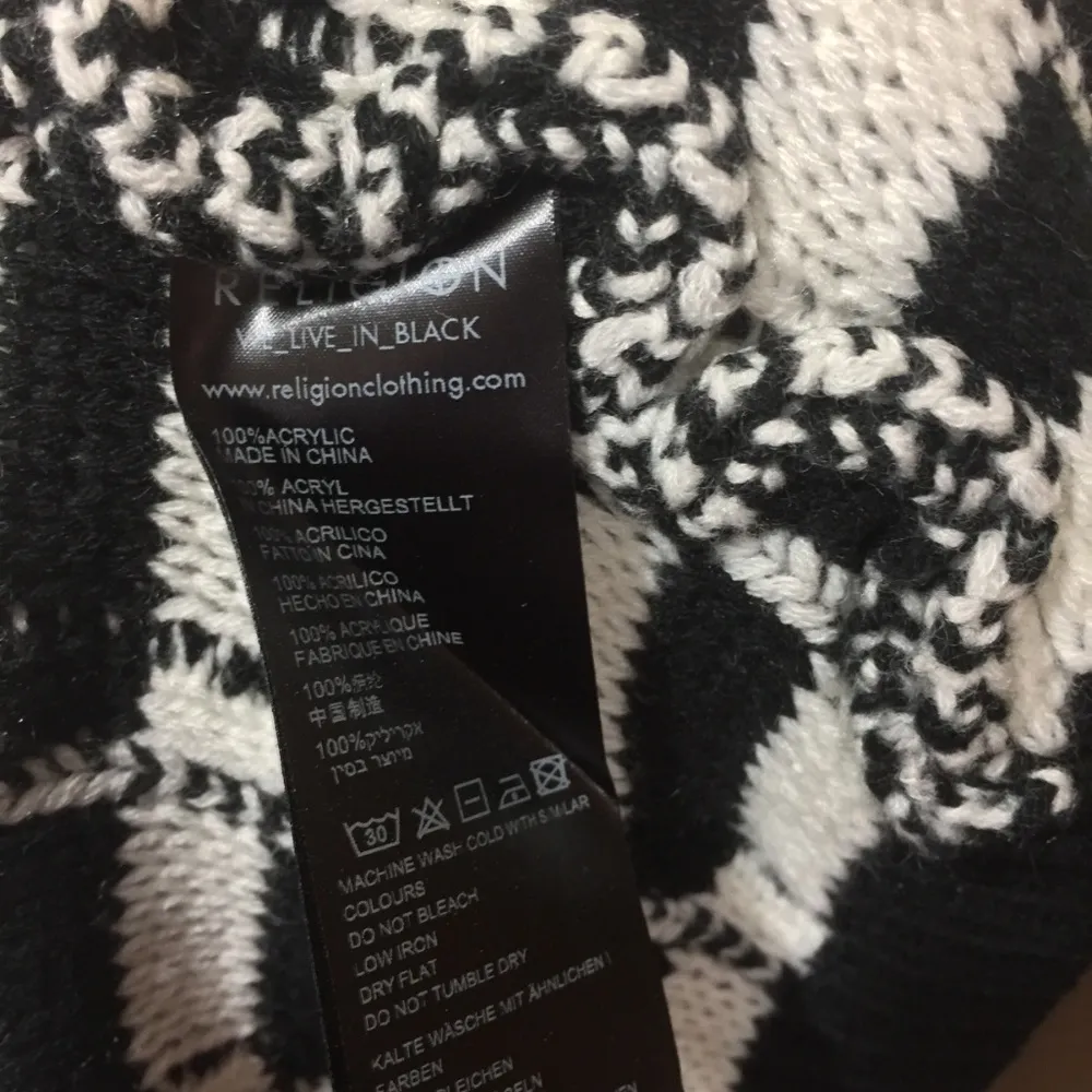 Religion women's M medium fringe yarn open front pocketed cardigan jacket - Image 5