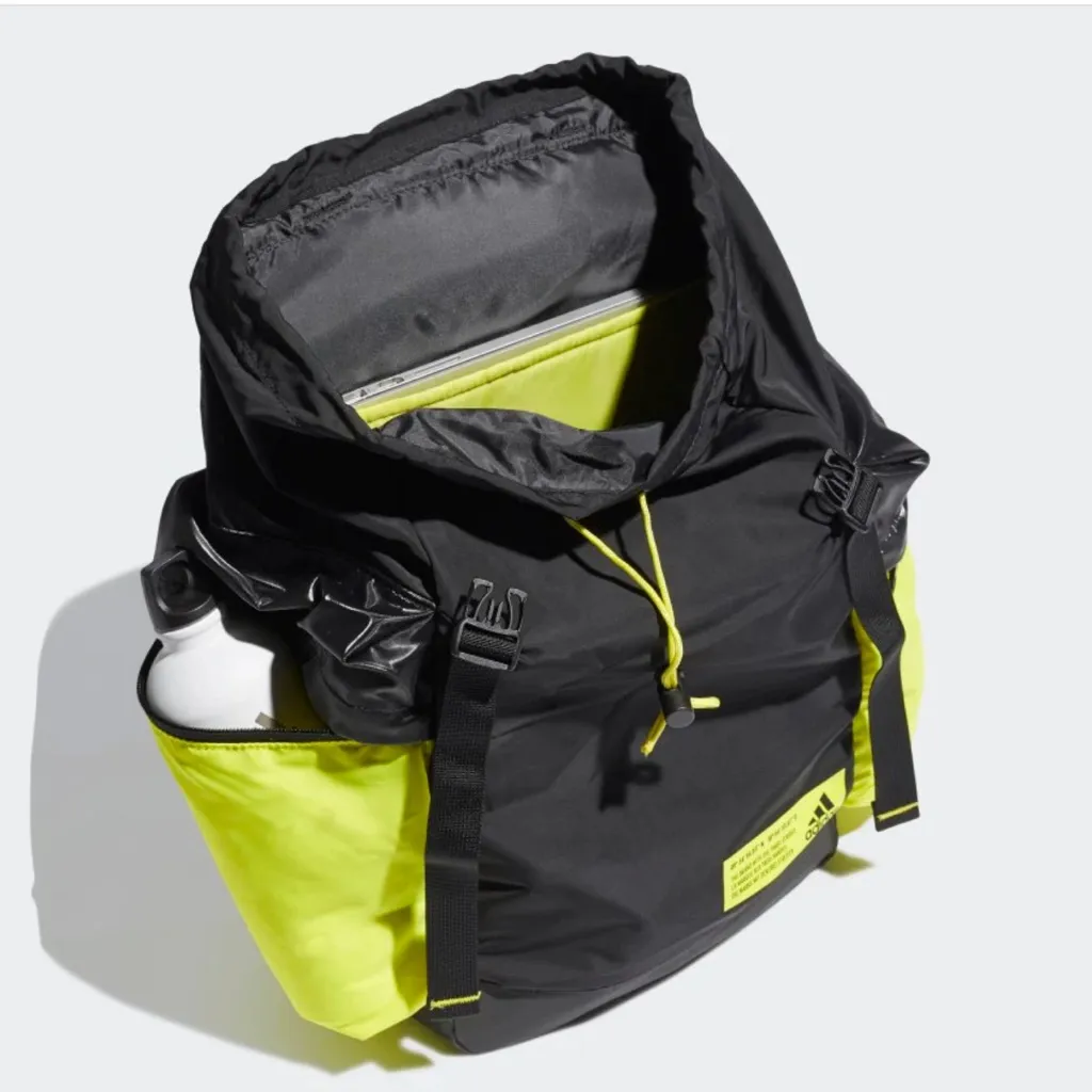 NWT ADIDAS W ID FLA BP BACKPACK BLACK/ NEON YELLOW - Image 3
