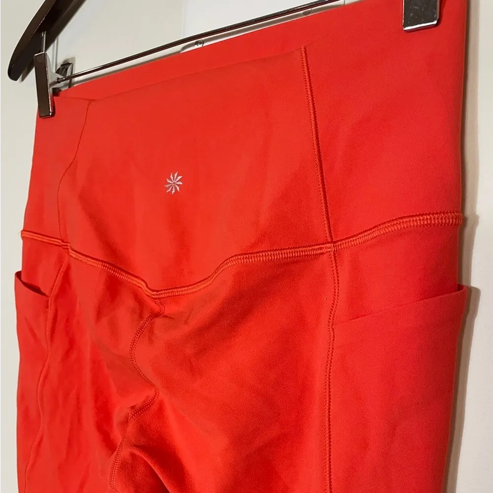 Athleta Women's Orange Salutation Stash 7/8 Tight Leggings - Image 4