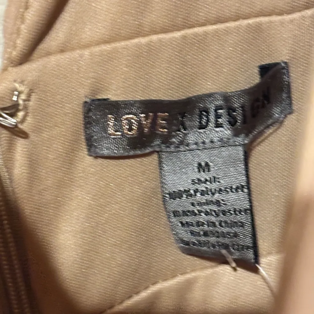 NWT Love By Design Athen Plunging VNeck Maxi Dress Nude Beige Size M Formal Prom - Image 9