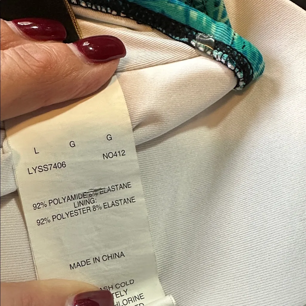 Laundry By Shelli Segal Blue and Green bikini Top size large NWOT $88 - Image 5