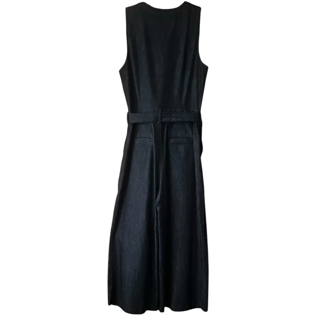 Banana Republic Wide Leg Sleeveless Belted Dark Denim Jumpsuit. Size 0. - Image 4