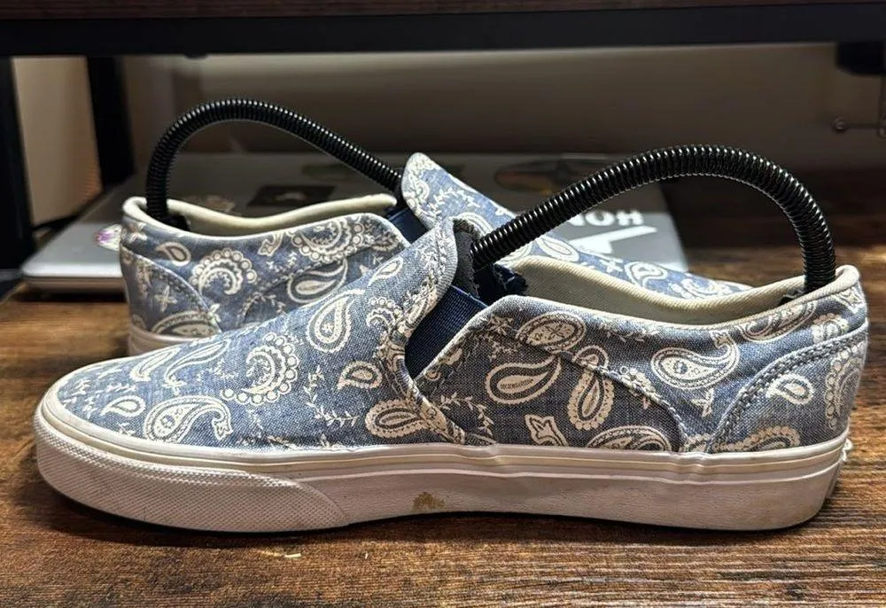 Vans Blue and White Slip one Size 8.5 - Image 9
