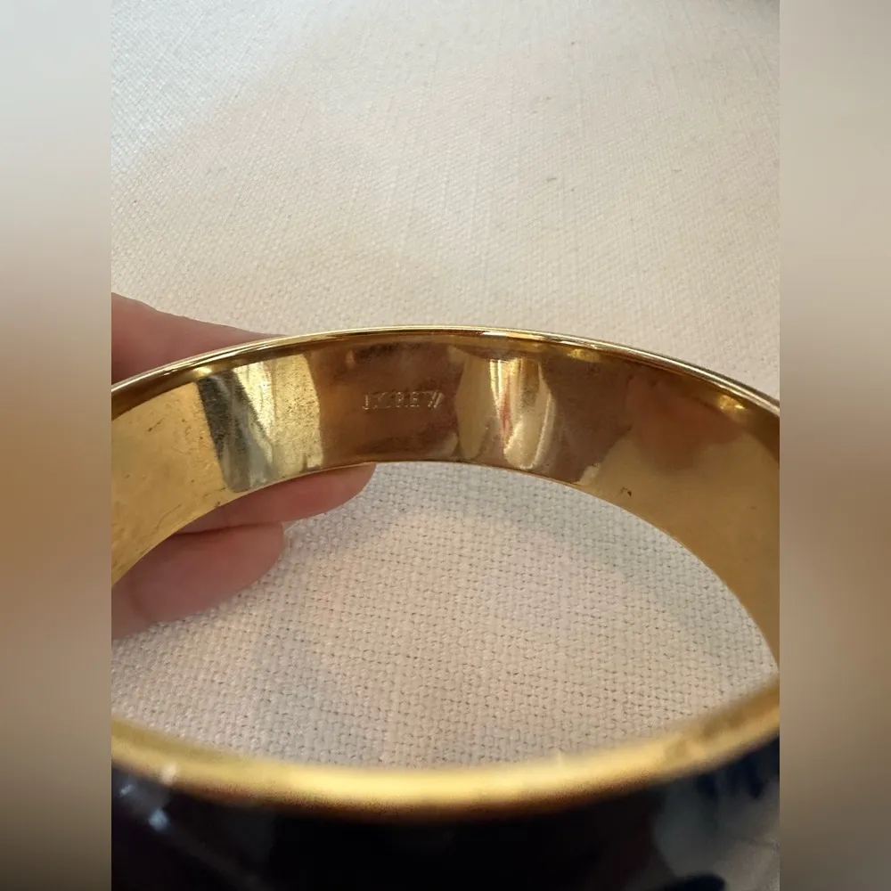 J. CREW ENAMEL BANGLE NAVY AND GOLD - Image 3