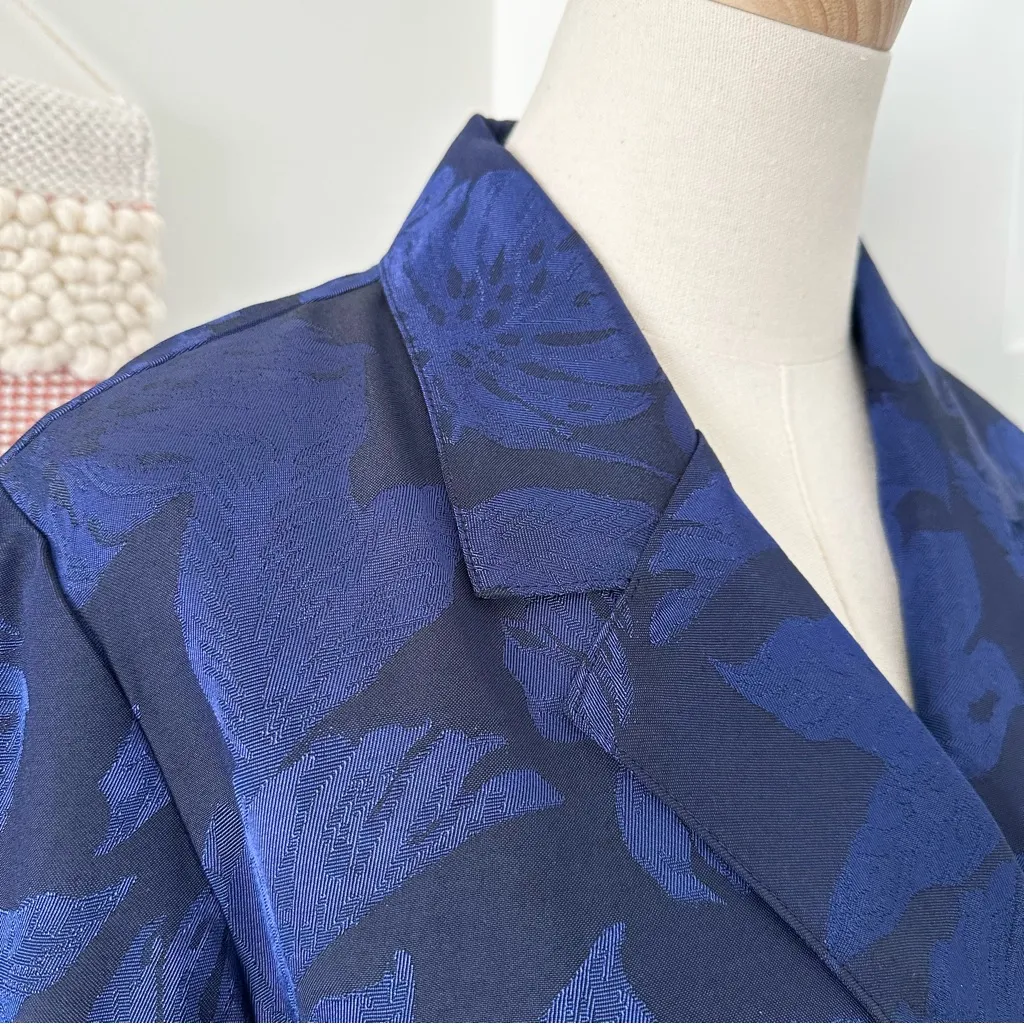 J. Crew Floral Jacquard Tie Blazer Navy Blue Sz S NWT - Image 5