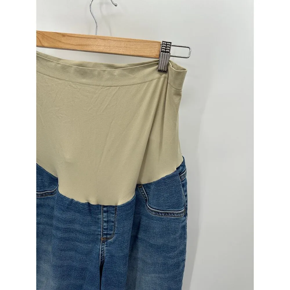 A Glow Jeans Women MATERNITY 18 Blue Medium Wash Denim Jeggings Jean Leggings - Image 4