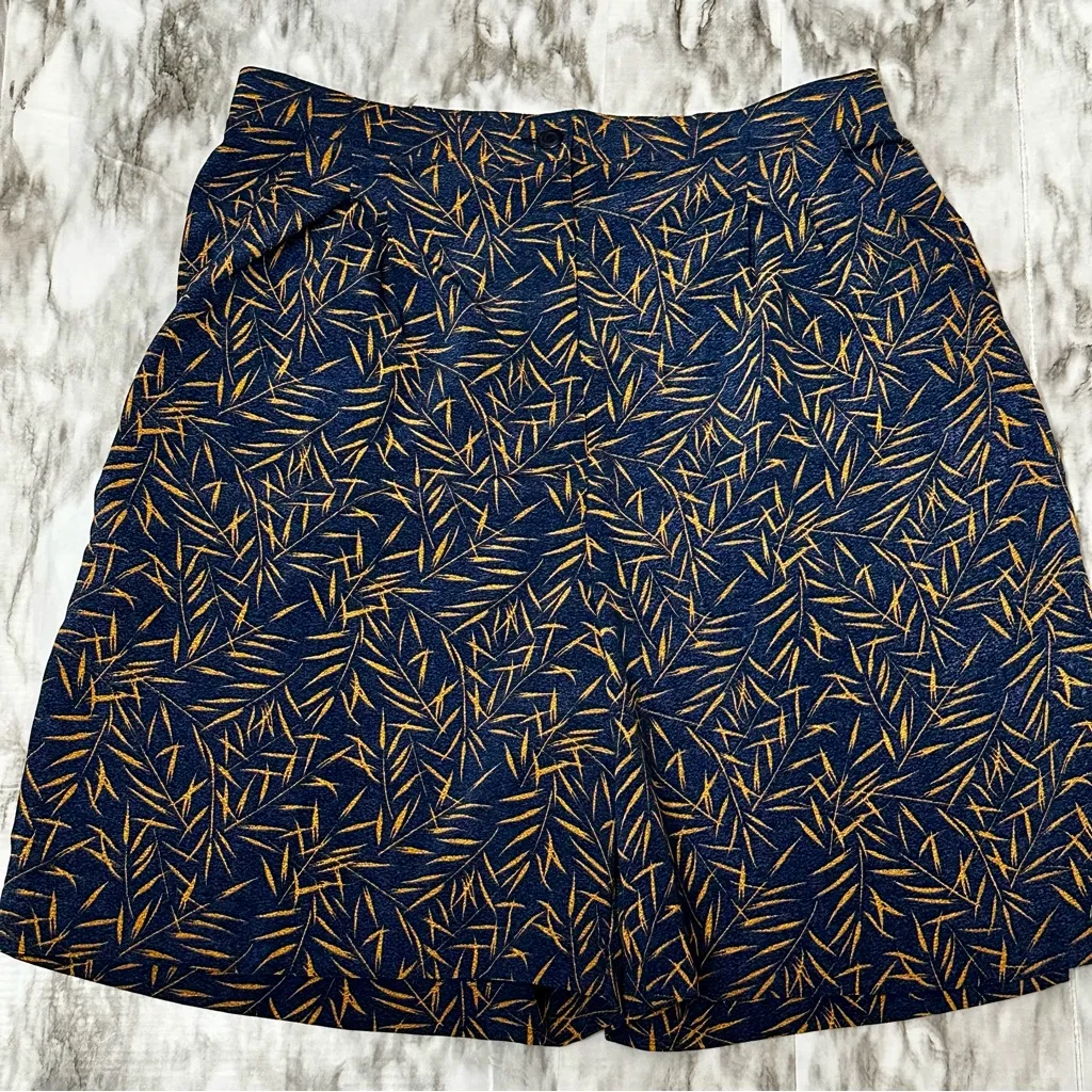 Blue Gold Zip Up Jacket and Pleated Short Two Piece Set Vintage 90s USA Made Size 12 - Image 5