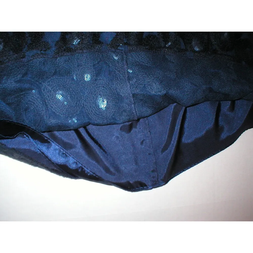 New NWT $348 Womens Blue Embroidered Silk Sequin Skirt W Worth NY 4 York Designe - Image 4