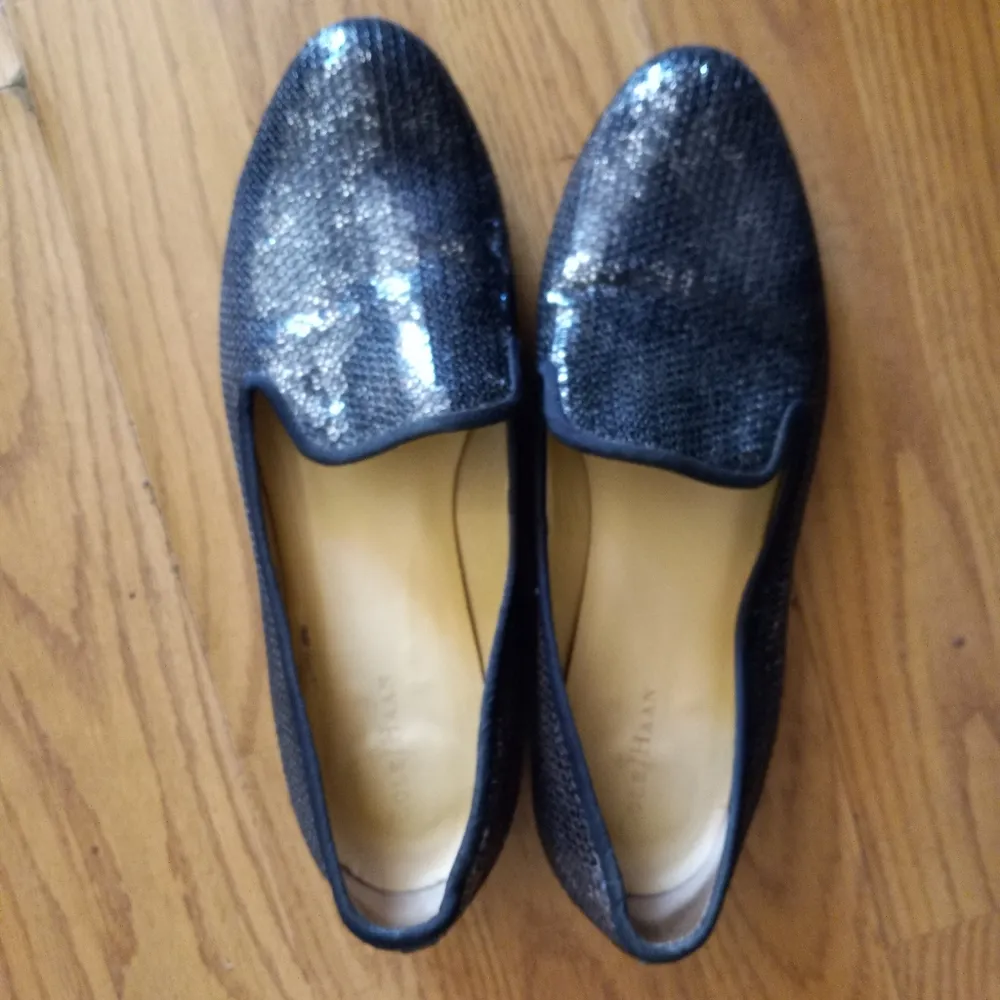 Cole Haan - Nike Air Collab 38 7 Gray Black Shimmer Snake Slip On Loafers Shoes - Image 7