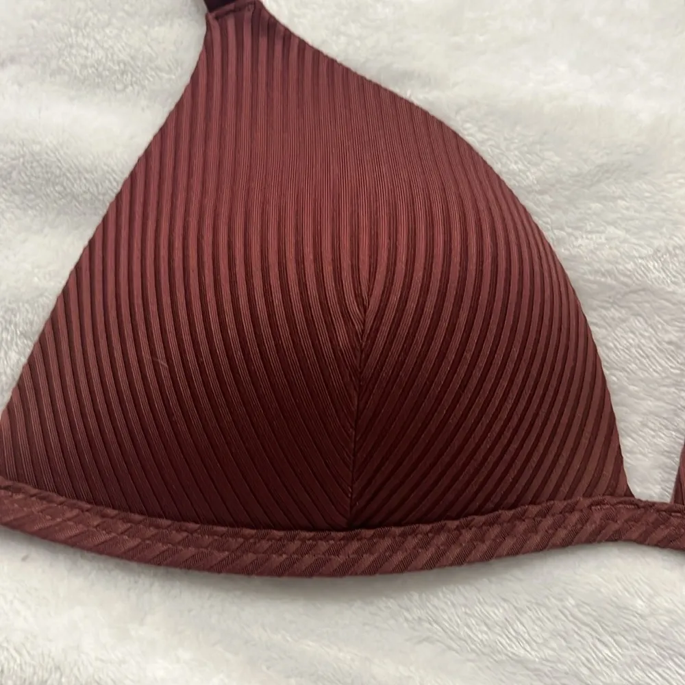 Victoria’s Secret PINK Ribbed String Tie Push Up Bikini Top Size Small - Image 4