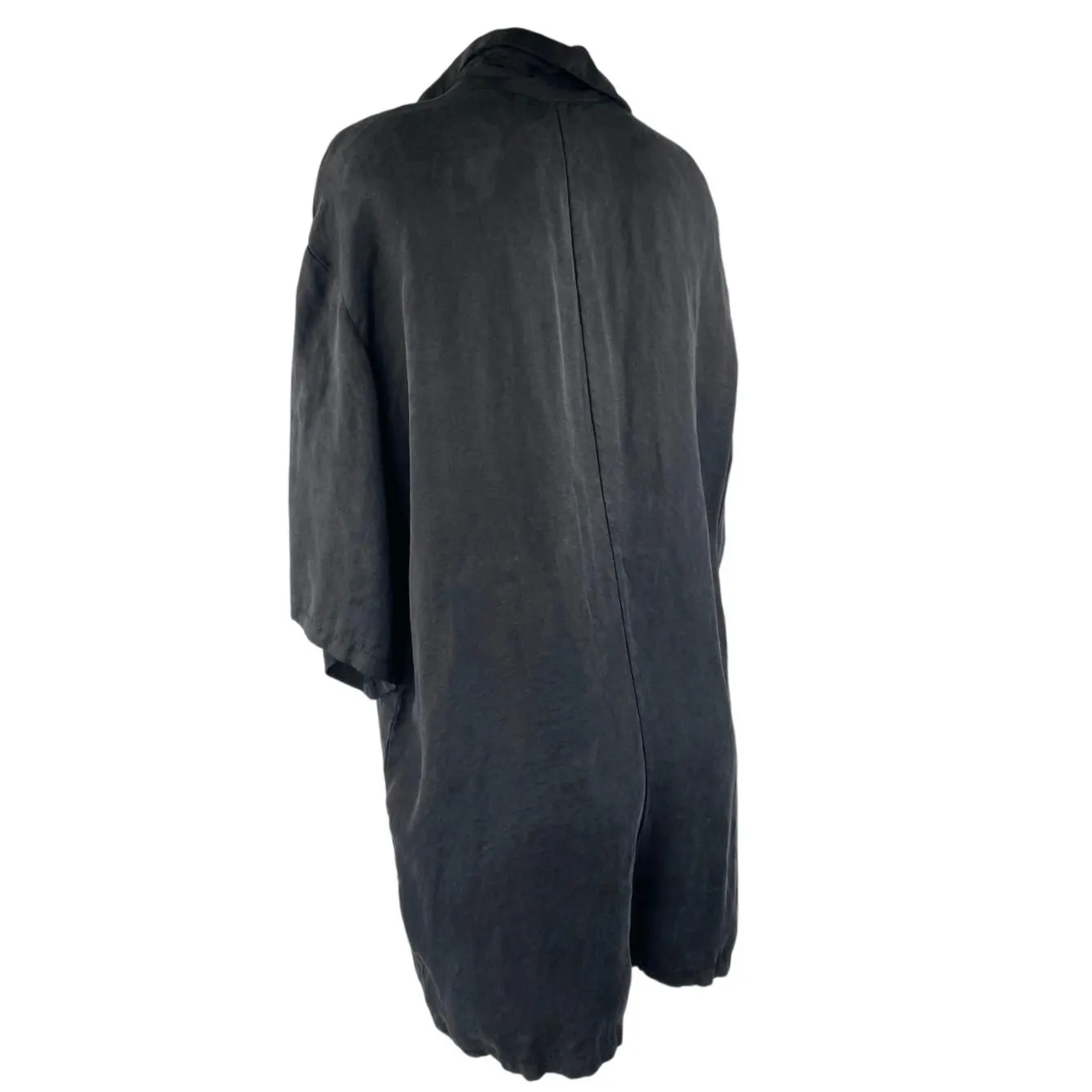 Zara Women's Black Button Front 3/4 Sleeve Wide Leg Shirt Jumpsuit Romper Size S - Image 2