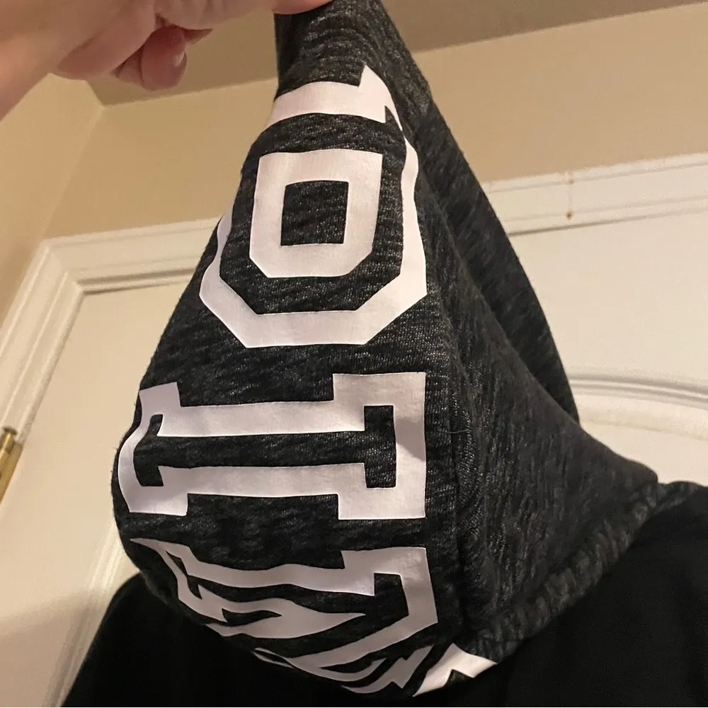 Pink VS Black and Gray Zip Up Hooded Sweatshirt Size XS Warm Soft Cozy Logo - Image 6