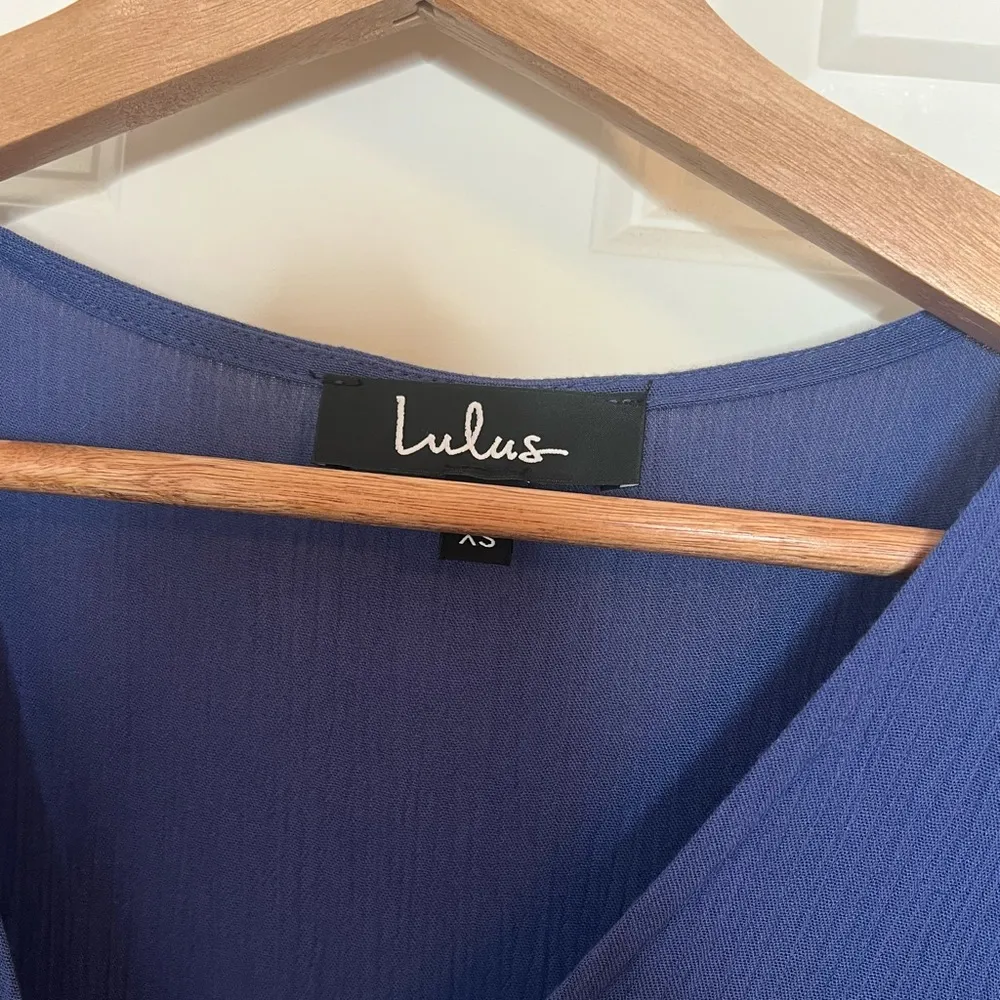 NWT Lulus Heart of Marigold Navy Blue Wrap Maxi Dress | Size: XS - Image 4