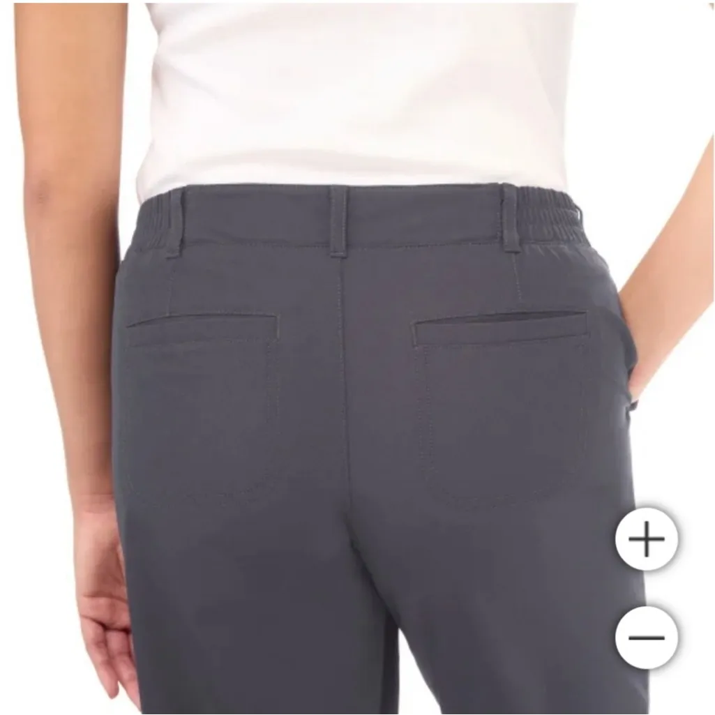 Kirkland signature travel pants utility pocket Gray Cropped Pants SZ:4 - Image 3