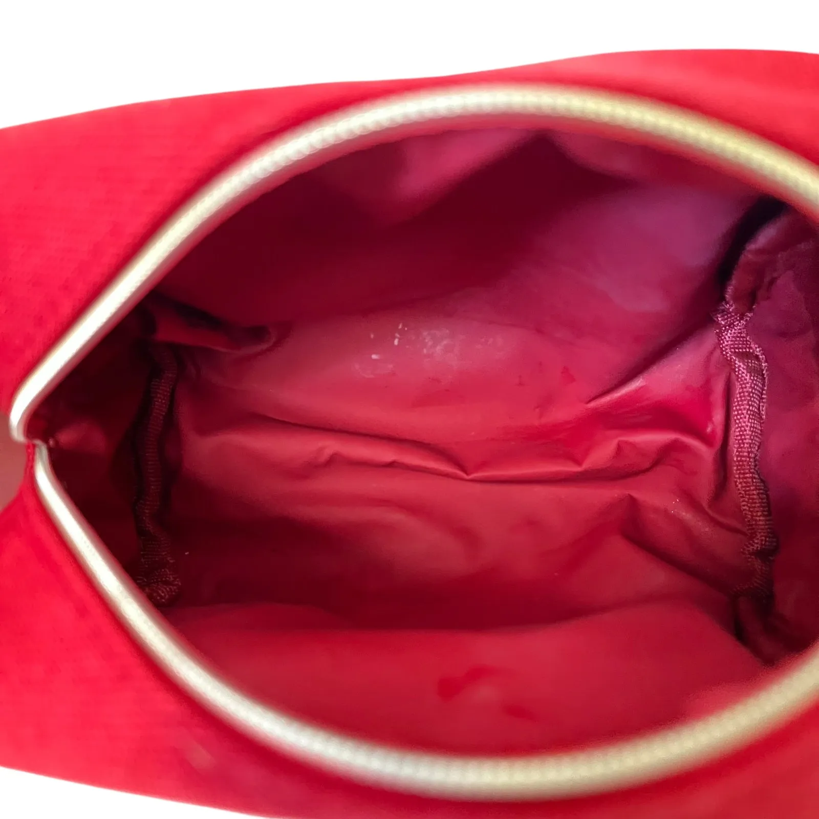 Dior Beauty CD Logo Berry Red Makeup Bag Zip Pouch - Image 5