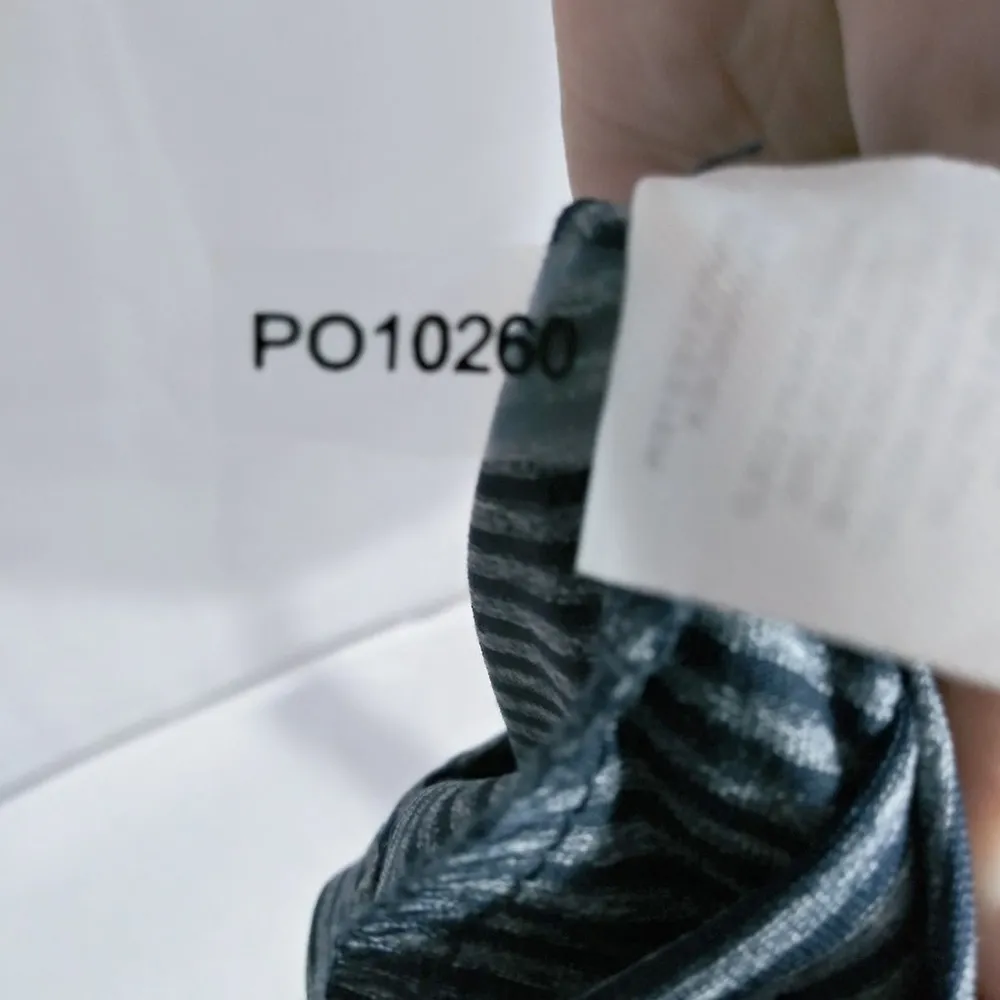 Lola by AFG Ruched Blue Gray Stripe Casual Athletic Dress S - Image 6