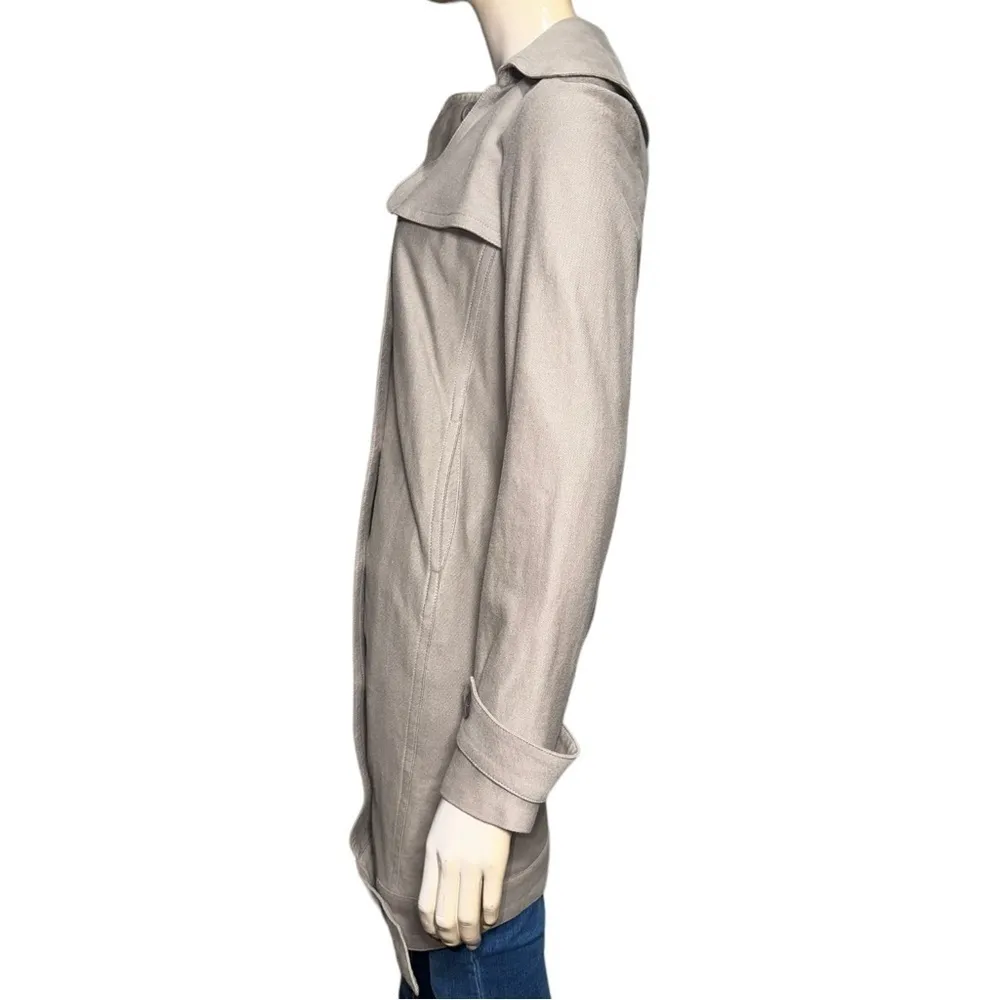 Harlow Vintage Y2K Women’s Size XS Tan Nude Beige Cotton Trench Coat Jacket - Image 6