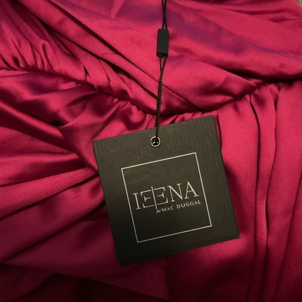 Mac Duggal 26654 Gathered One Shoulder Satin Faux Wrap Gown Dress - Image 14