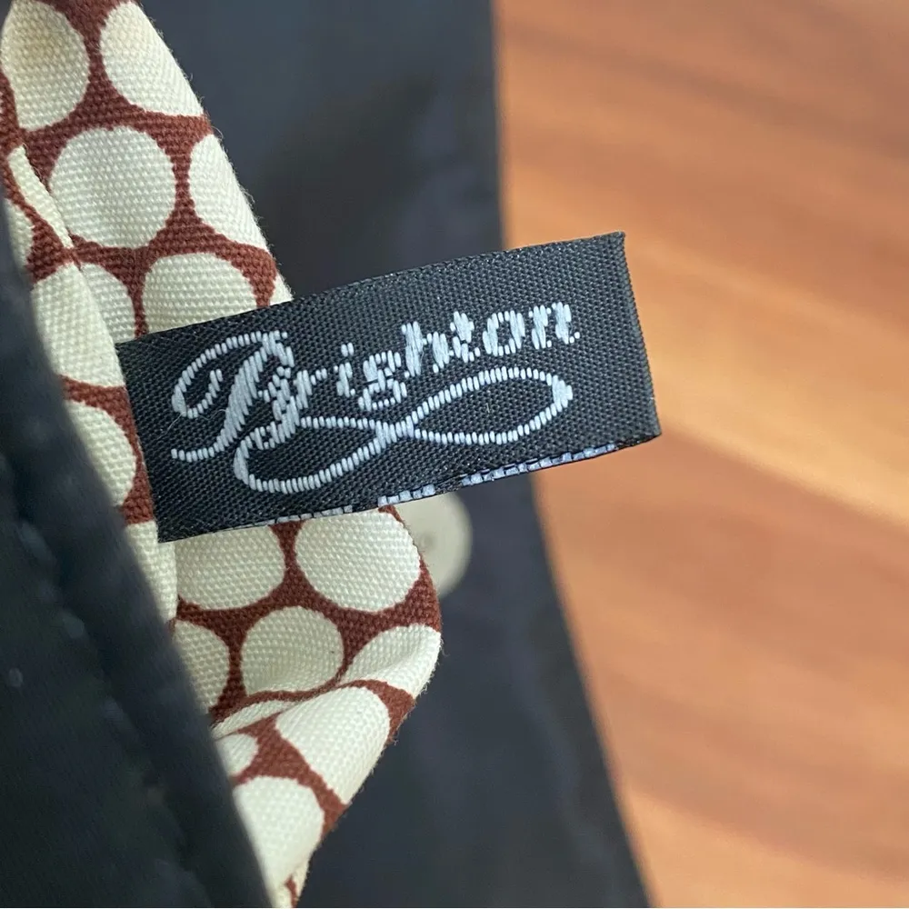 Vintage BRIGHTON Black & Brown Croc Leather Trim Twist n Wrist Wristlet NO STRAP - Image 10