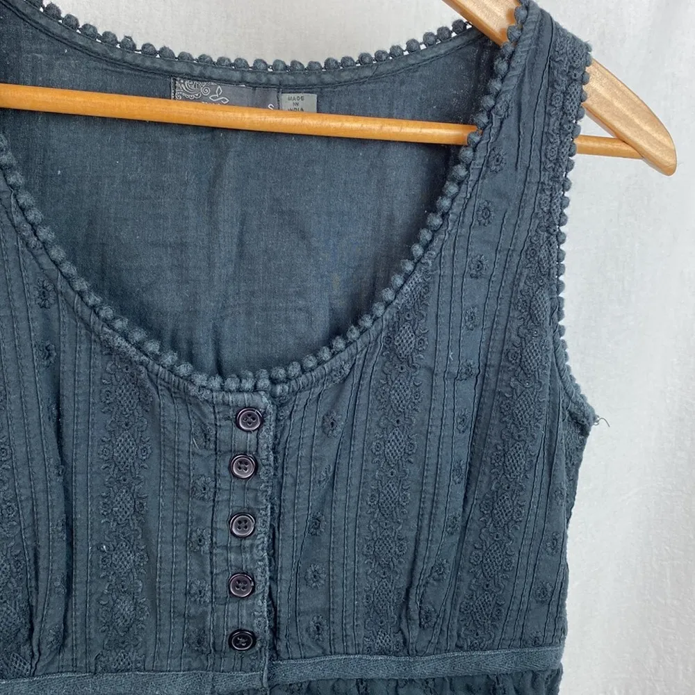 Prana Black Kendall Eyelit Lace Sleeveless Summer Mini Dress S - Image 4