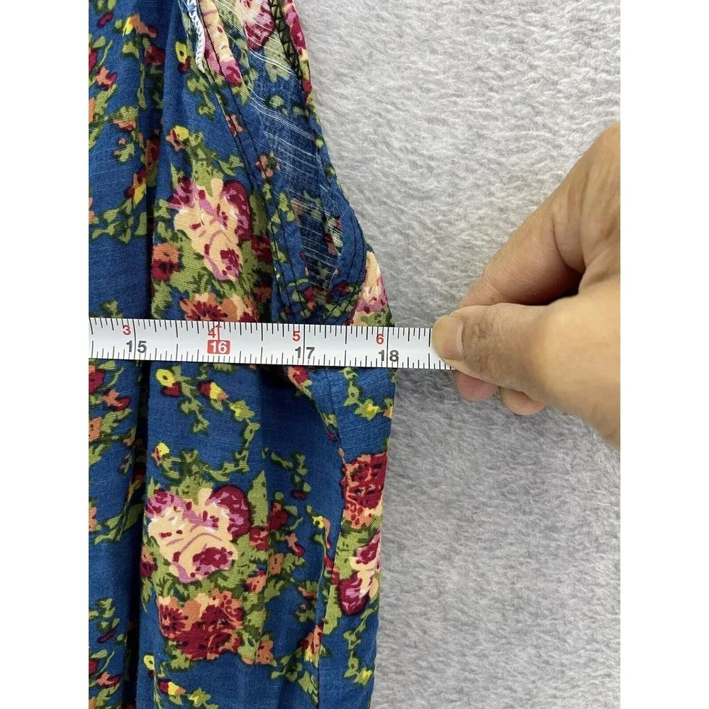 Unbranded Women's Jumpsuit Pants Sleeveless Teal Floral Small Ruffle Front - Image 10