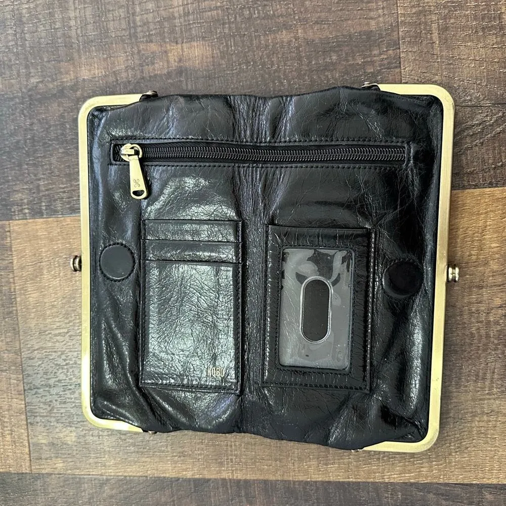 Hobo Lauren Black Emboss Clutch Leather Wallet - Image 3