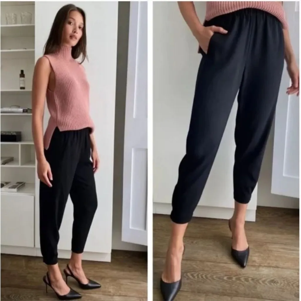 Babaton Dexter Ankle Jogger Pants in Black Fine Japanese Fabric Size Small - Image 2