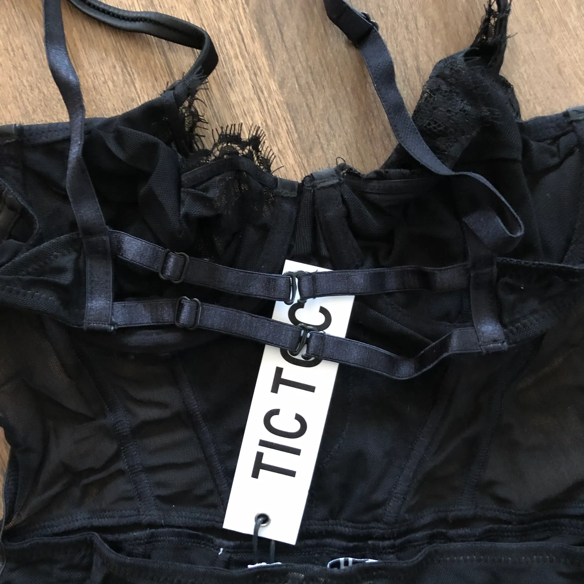 Black Lace Bodysuit Backless Size M - Image 7