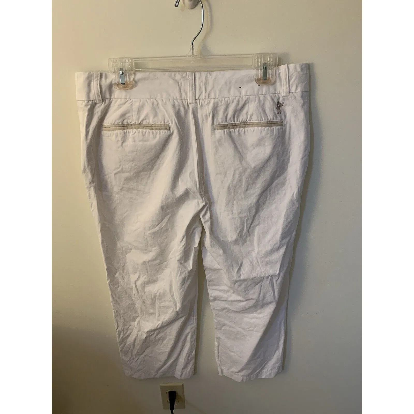ASHWORTH Womens Size 10 EU 14 Pants Crop Golf White Pockets Capri - Image 2