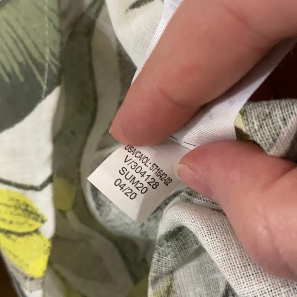 New Banana Republic Factory front knot linen floral tropical midi dress sz 0 Yellow - Image 11