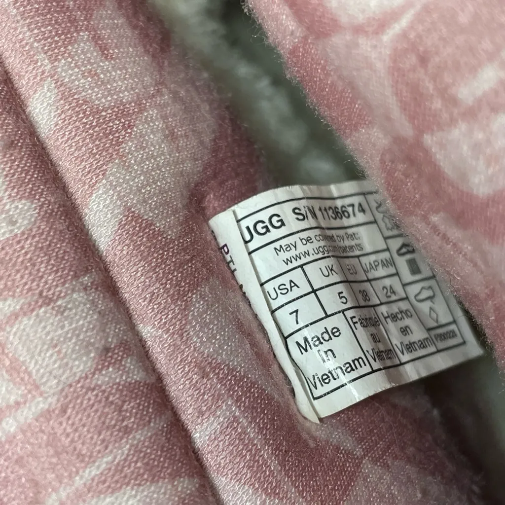 UGG  Classic Mini Jersey Stripe Blush Boots - Image 8