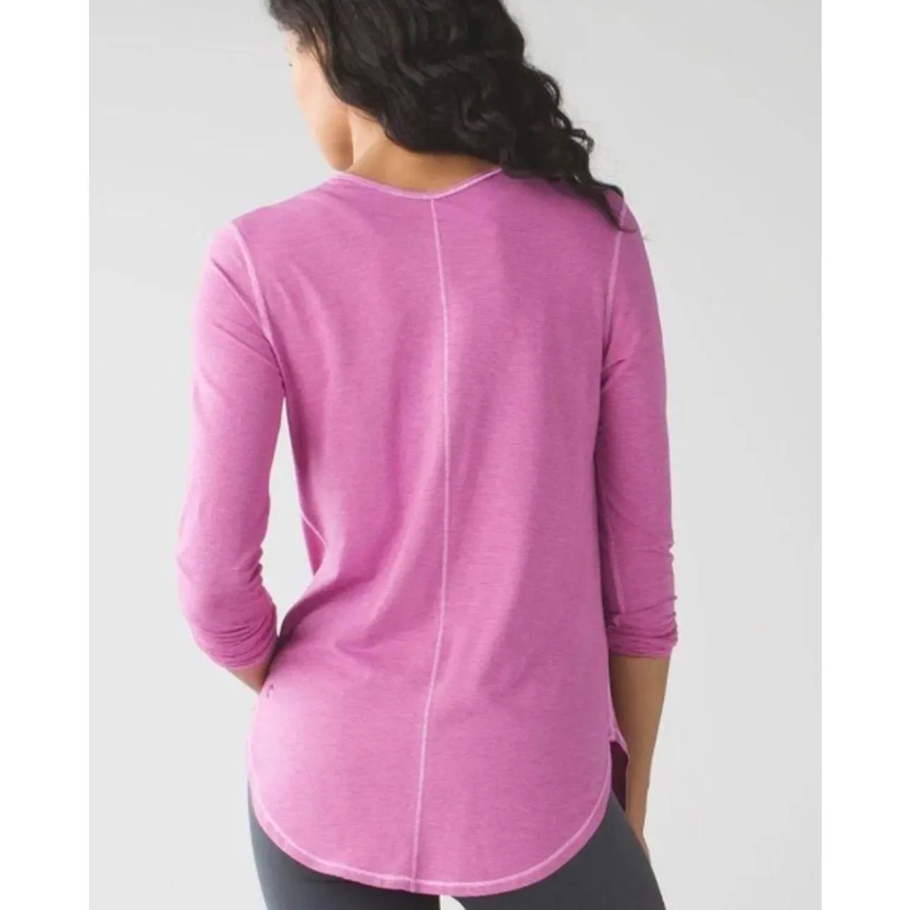 Lululemon Yogini 5 Year Long Sleeve Tee in Pink Stripe - Size - 10 - Image 2