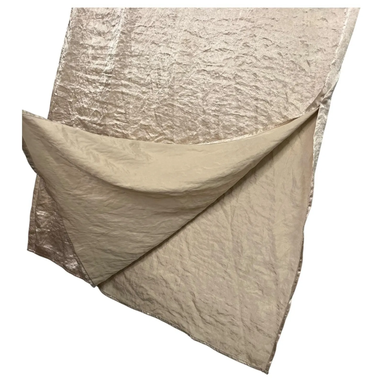 H And M Slip Dress Womens 0 Tan Champagne Satin Spaghetti Strap V Neck Party - Image 3