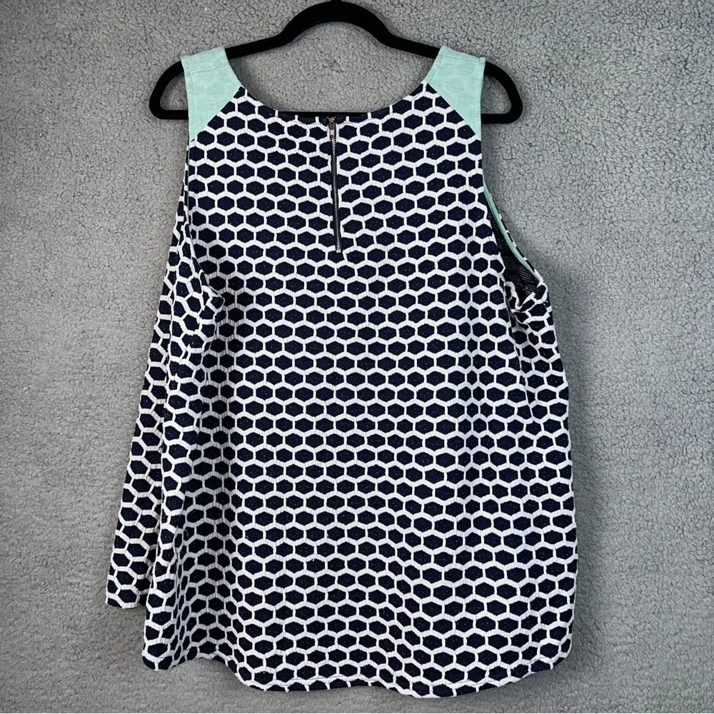 Pixley Top Women 3X Blue Millie Textured Knit Tank Casual Comfy Stretch Boho - Image 4