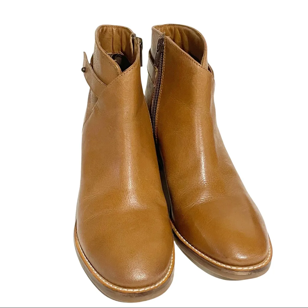 Fat Face Womens Size 38 Brown Leather Heeled‎ Ankle Boots - Image 2