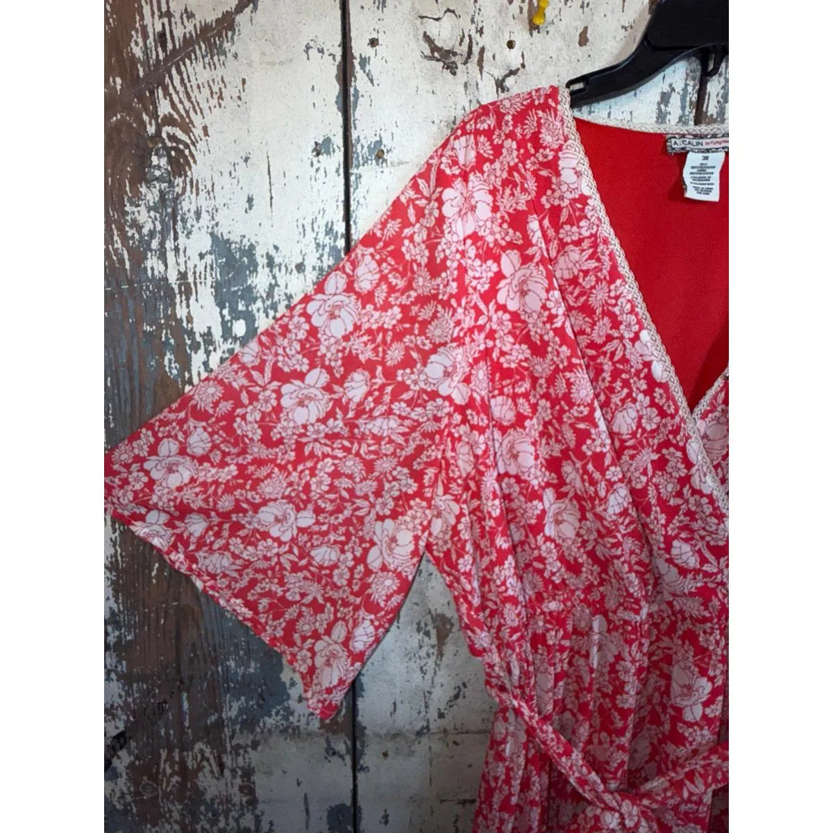 A. Calin by Flying Tomato Red Floral Flutter Belted mini dress size 3x - Image 6