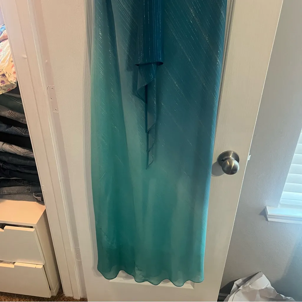 Jump Strapless Teal Ombre Dress - Image 2