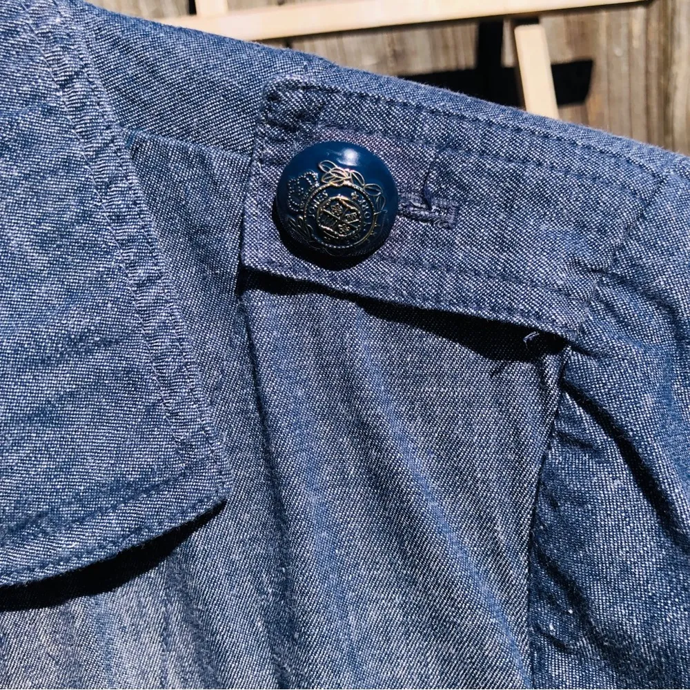 Jones NY Signature Blue Double Breasted Cotton/Linen Jacket 12 - Image 9