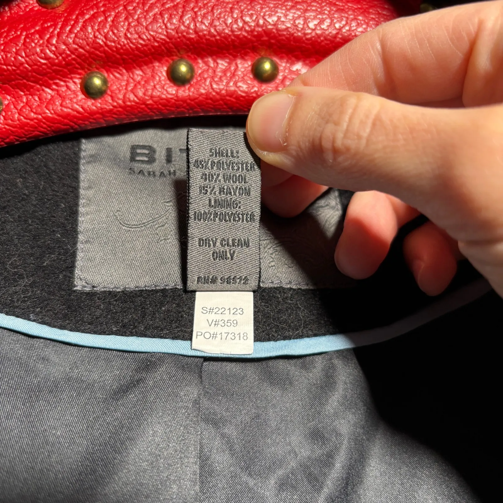 Bitten Sarah Jessica Parker Black Wool Blend Long Coat Womens M Lined SEE Size M - Image 6