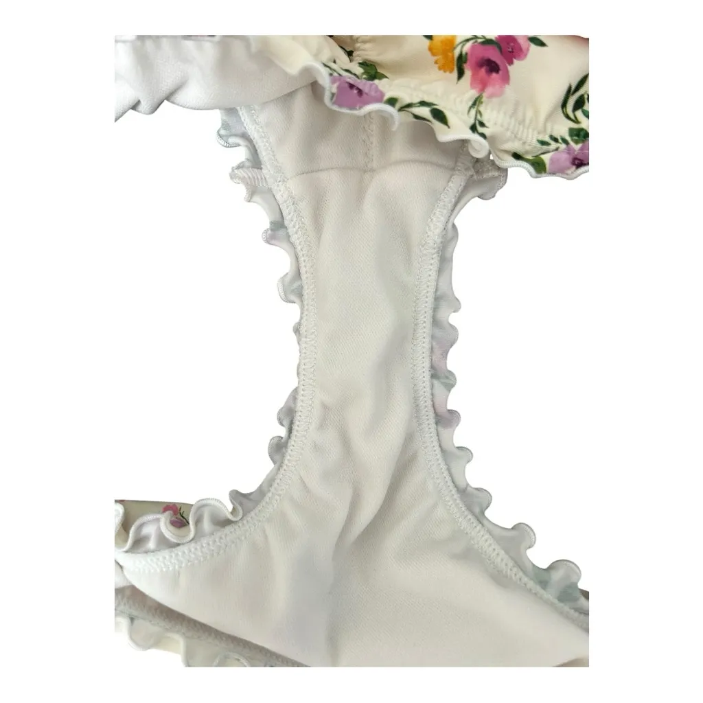 Shade and Shore cream floral bikini set 34D top Large bottoms - Image 8