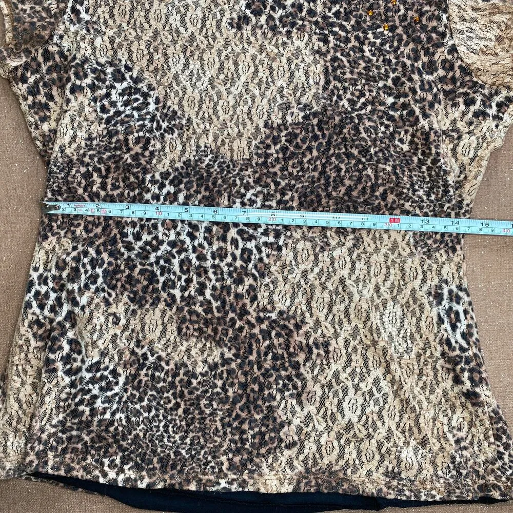 American Vintage Y2K Elementz Animal Print Stretch Rave Going Out Top Clubwear party 2000s 00s M - Image 7