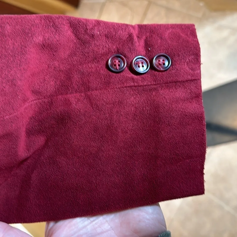 Vintage Count Rome Ltd. Maroon Skinner Ultra Suede Fabric Size XL Red - Image 9
