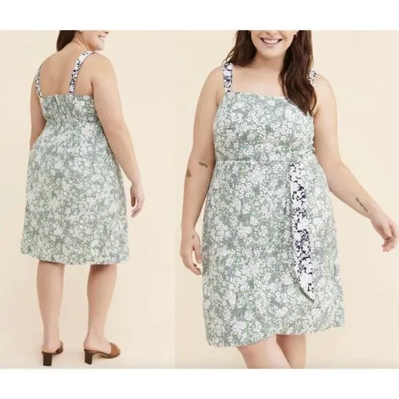 Anthropologie | Maeve | Maeve Keely Floral Dress Green | Sz 16 - Image 2